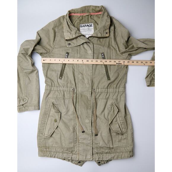 Garage Women’s Jacket Small Olive Green Utility Military Style Full Zip Pockets - Picture 5 of 12